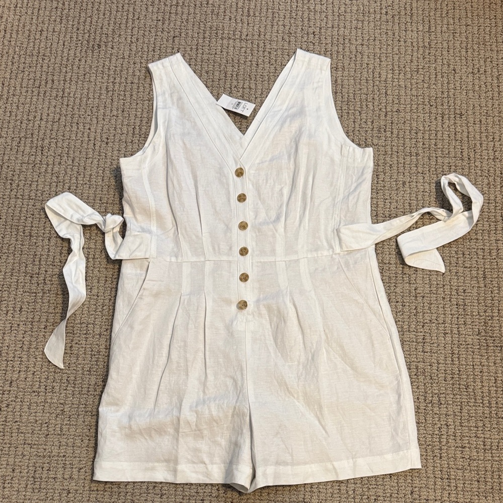 LOFT Linen White Romper